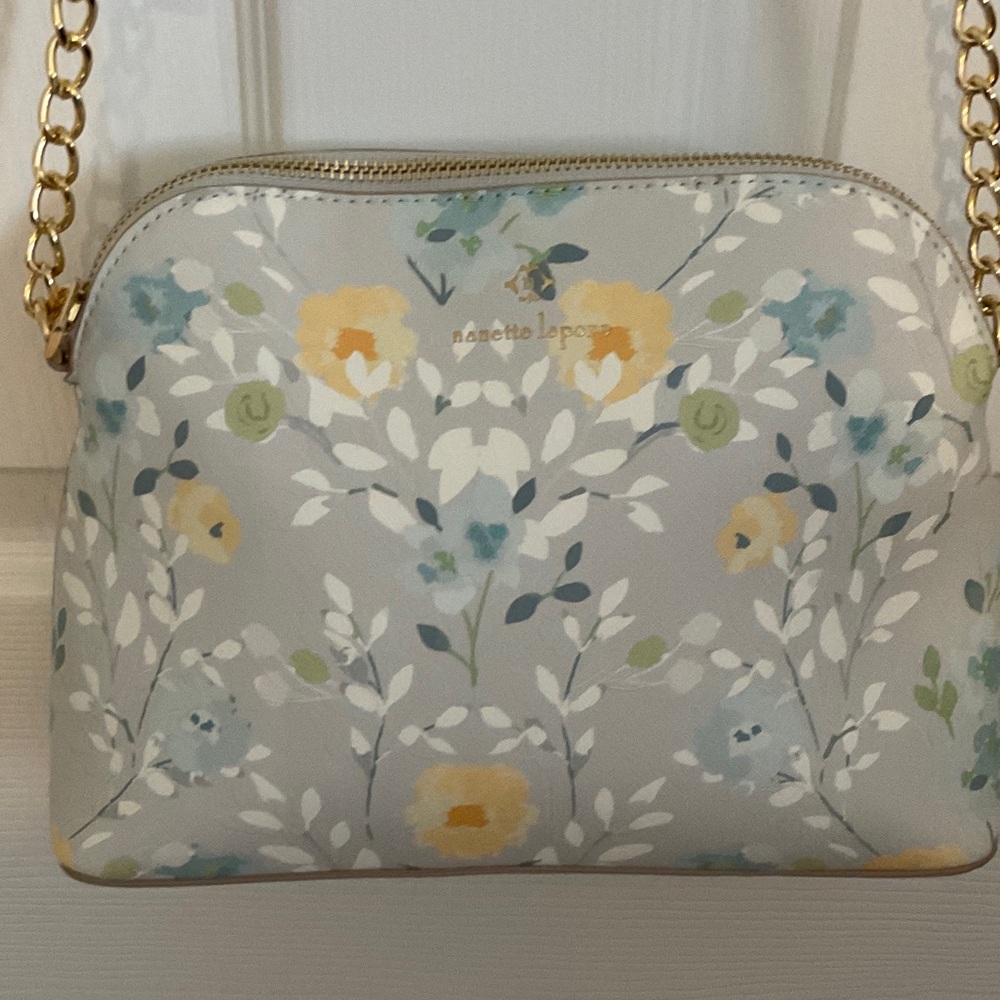 Nanette Lepore Floral Crossbody Bag in Gray and Yellow